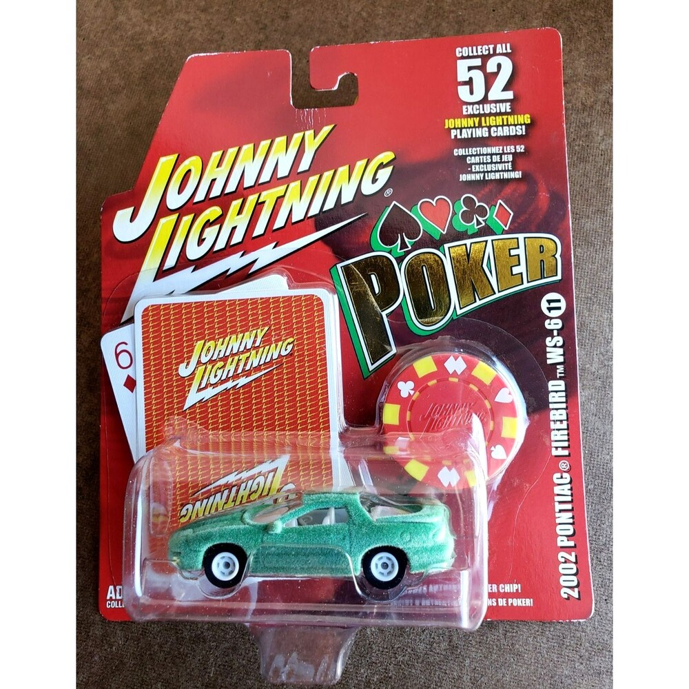 Johnny lightning  2002 PONTIAC FIREBIRD WS-6  Green POKER SERIES & Playing Cards